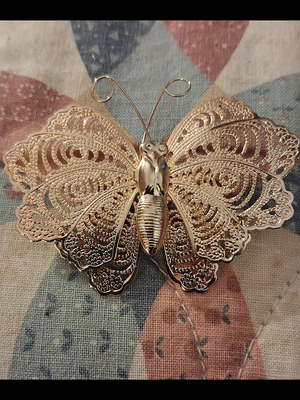 🦋🦋 Vintage Goldtone Filligree Butterfly Brooch 🦋🦋